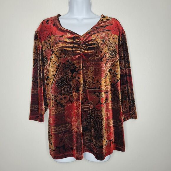 vintage 90s y2k witchy whimsigoth Stevie Nicks velvet top size 14/16 - Picture 1 of 6